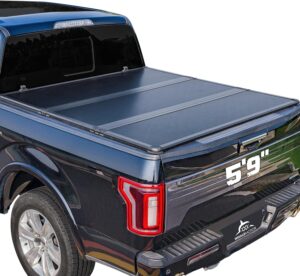 5. WHALEMOTOR Hard Folding Truck Bed Tonneau Cover